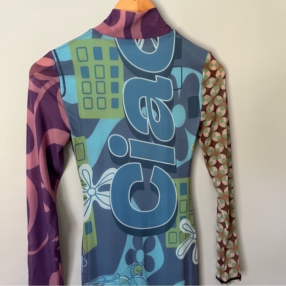 Urban Outfitters UO Zoe Printed Mock Neck Long Sleeve Midi Dress Size S NWT - Picture 15 of 16